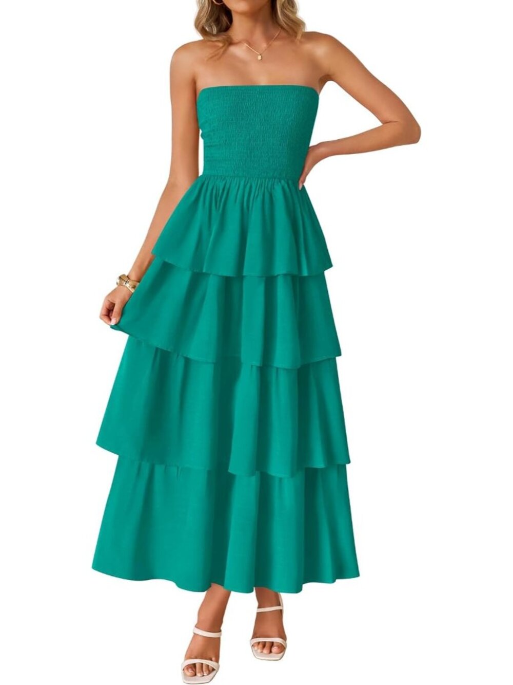 Women's Peacock Summer Boho Sleeveless Off Shoulder Strapless Long Maxi Dresses